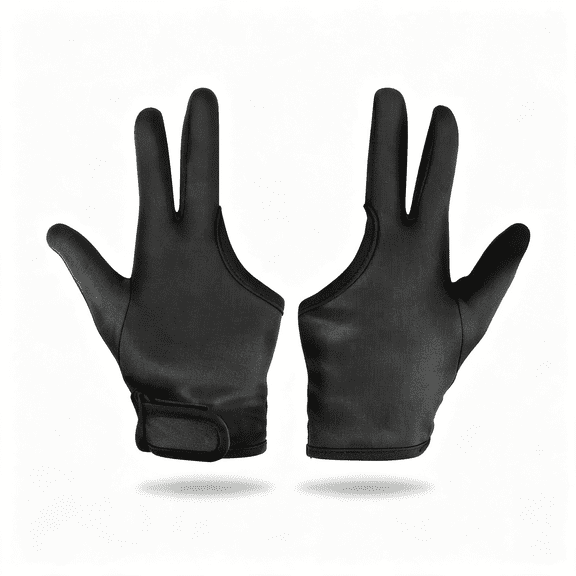 XIBUFE 2 Pcs 3 Finger Heat Resistant Gloves for Hair Styling Heat Protector Barber Glove Mittens Professional Reusable Curling Wand Protector for Hair Dye Black