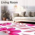 thumbnail image 2 of ODIKA 6'x9' Machine Washable Non-Slip Area Rug, Dreamy Watercolor Botanical Garden Abstract Contemporary Artistic High Traffic Rug, Pink, 591350, 2 of 7