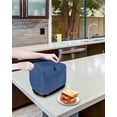 thumbnail image 3 of Navy Blue Small Toaster Cover 2 Slice, Kitchen Appliance Covers, Vintage Country Monochrome Farmhouse Toaster Oven Cover with Loop, Bread Machine Cover Polyester Dust Cover Protection, 3 of 4