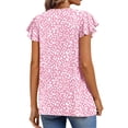 thumbnail image 4 of Fantaslook Womens Blouses Dressy Casual Pleated Tunic Tops Floral Ruffle Sleeve Summer Shirts, 4 of 8