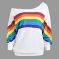 thumbnail image 2 of asdoklhq Womens Plus Size Clearance Tops,Women's Casual Loose Long Sleeve Rainbow Print Pullover Blouse Shirts Sweatshirt, 2 of 5