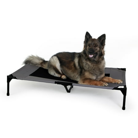 UPC: 0655199637317 | K&H Pet Products Original Pet Cot Elevated Dog Bed Charcoal/Black X-Large 32 X 50 X 9 Inches