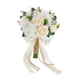 thumbnail image 2 of Ramo de novia para novia, ramo de novia con cintas, elegantes flores artificiales. Blanco, 2 of 9