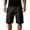 Black, variant on Mens Travel Pants Summer Casual Multi Pocket Drawstring Thin Shorts