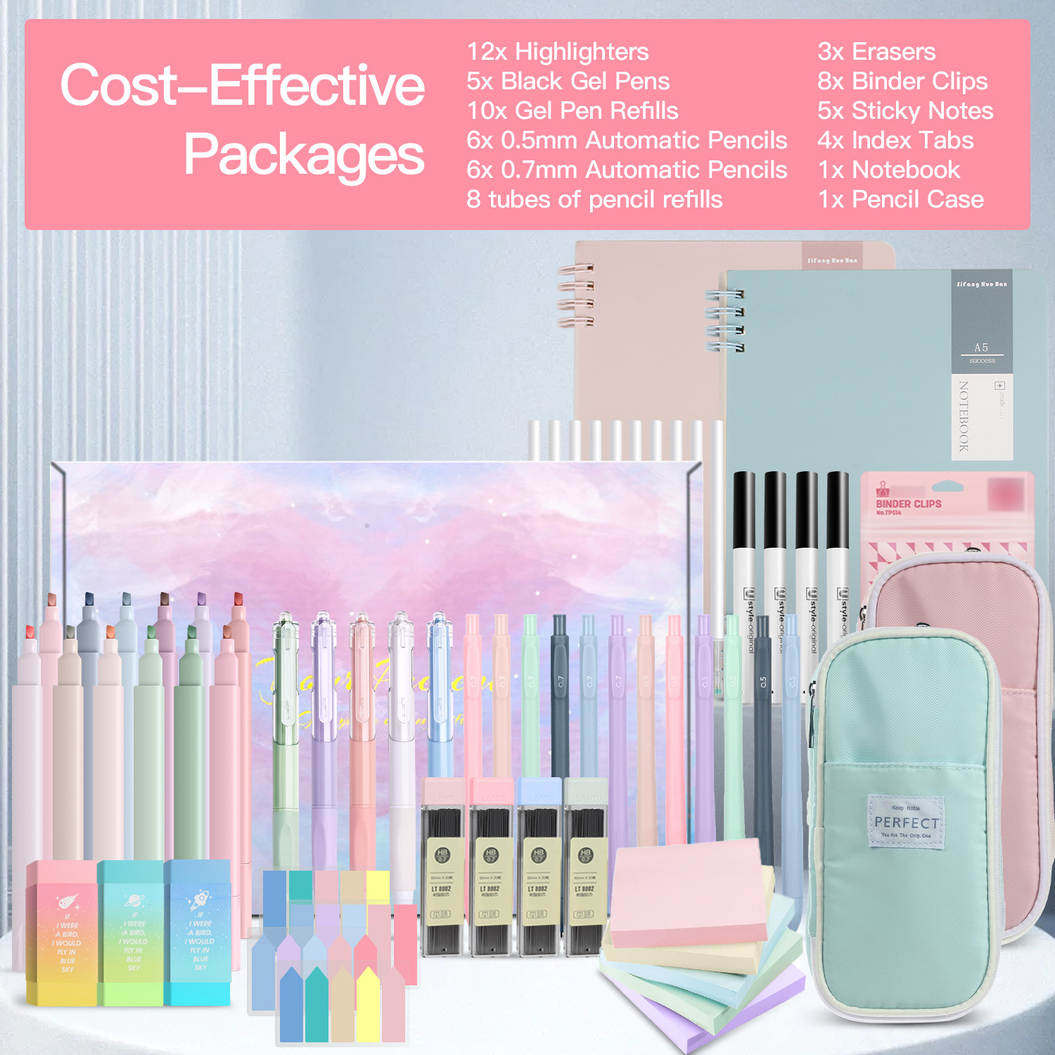 YIBONIKA 69pcs Multicolor Sets, Birthday Gift Box Kit, Blue