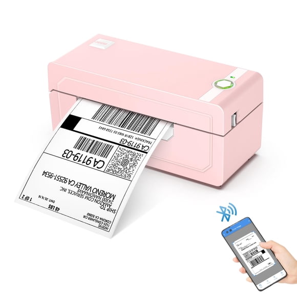 Impresora térmica de etiquetas Bluetooth JADENS 4x6 rosa inalámbrica