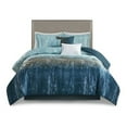 thumbnail image 1 of Madison Park 90" Couette en Microfibre de Polyester de Transition de 7 Pièces en Bleu Marine, 1 of 10