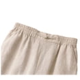 thumbnail image 5 of Straight Leg Dressy Linen Pants for Women Summer Loose Elastic Waist Business Casual Trousers with Pockets, 5 of 5