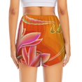 thumbnail image 2 of Lsque Orange Flower Psychedelic Printed Women's Running Shorts with Liner Pockets,Elastic Quick Dry Workout Athletic Gym Yoga Shorts,Womens High Waist Shorts-Medium, 2 of 9