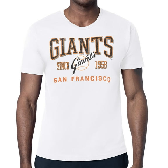 Men's Starter White San Francisco Giants Distressed Logo T-Shirt