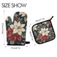 thumbnail image 2 of Yayeee Oven Mitts and Pot Holder Set of 2 Heat Resistant Kitchen Gloves Baking Hot Pad, White Christmas Leaves, 2 of 5
