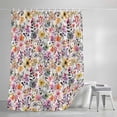 thumbnail image 4 of Spring Botanical Shower Curtain Set, Waterproof Shower Curtains for Bathroom, Watercolor Floral Flowers Country Vintage Washable Fabric Bath Curtain for Bathtub Decoration with Hooks 54x78 Inches, 4 of 9
