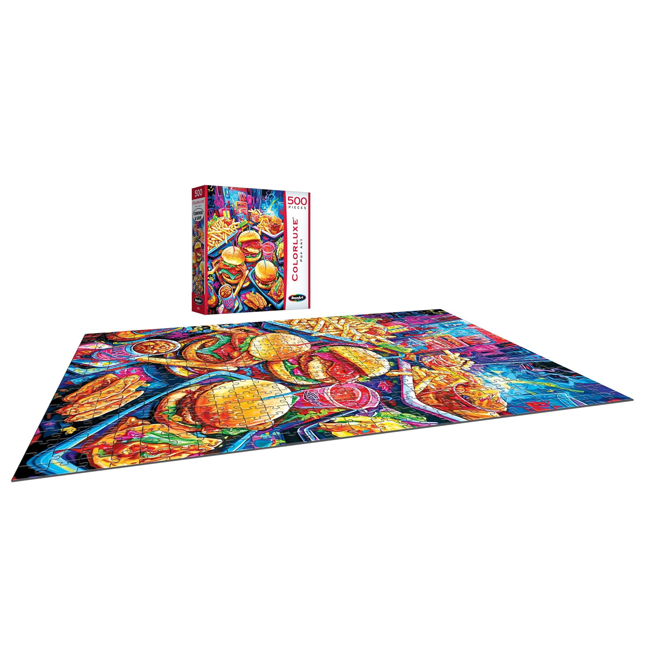 RoseArt Colorluxe 500 Piece Snack Attack Interlocking Adult Jigsaw Puzzle