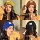 thumbnail image 1 of Gorro de estudiante de estilo japonés para mujer, gorro de lana gruesa con aspecto alto para otoño e invierno, gorro holgado y versátil con gran circunferencia para la cabeza, gorro frío, 1 of 5