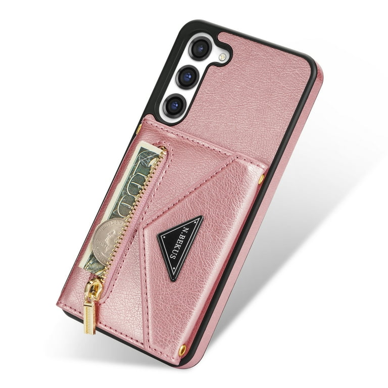 Decase for Crossbody Zipper Wallet Case for Samsung Galaxy S4 Plus,with  Credit Card Slot,Flip PU Leather Stand with Adjustable Shoulder Strap  Lanyard Shockproof Slim Protective Cover,Pink - Walmart.com