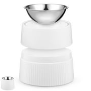 Pet Feeding Bowls House Decorations for Home Stainless Steel Tall (White) Raised Dog Single Elevated Puppy