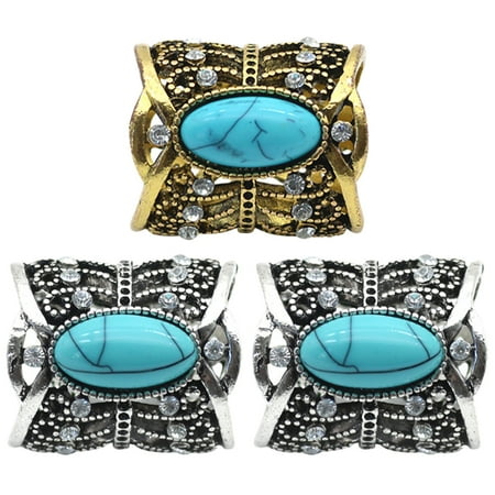 

3pcs Vintage Hollow Scarf Rings Rhinestone Scarf Clips Retro Shawl Buckle Clasps