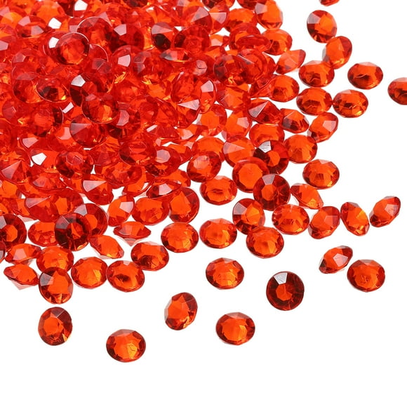Unique Bargains 1000 Pcs Remplisseurs de Vases en Acrylique Diamants 10mm Faux Cristaux en Plastique Gemmes Table de Mariage Dispersion Diamant, Rouge