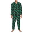 thumbnail image 3 of Sikiie Cartoon Kawaii Frogs Mens Pajama Set, Soft Warm Long Sleeve Sleepwear, Cozy Button-Down Pjs for Men-XX-Large, 3 of 7