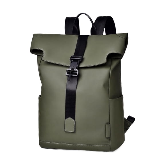 Roll-Top Magnetic Backpack for Men, Urban Commute & Business Travel Rucksack, Water-Resistant Laptop Bag with Side Pockets, Large Capacity Daypack for Work or Weekend Getaway, 1Pack (16.5" x 11.8") A