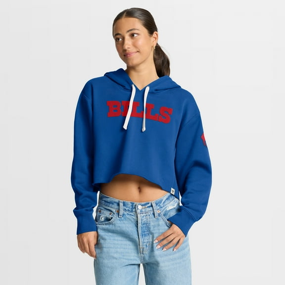 Women's Fanatics Royal Buffalo Bills Oversized Hometown Heritage Cropped Hoodie
