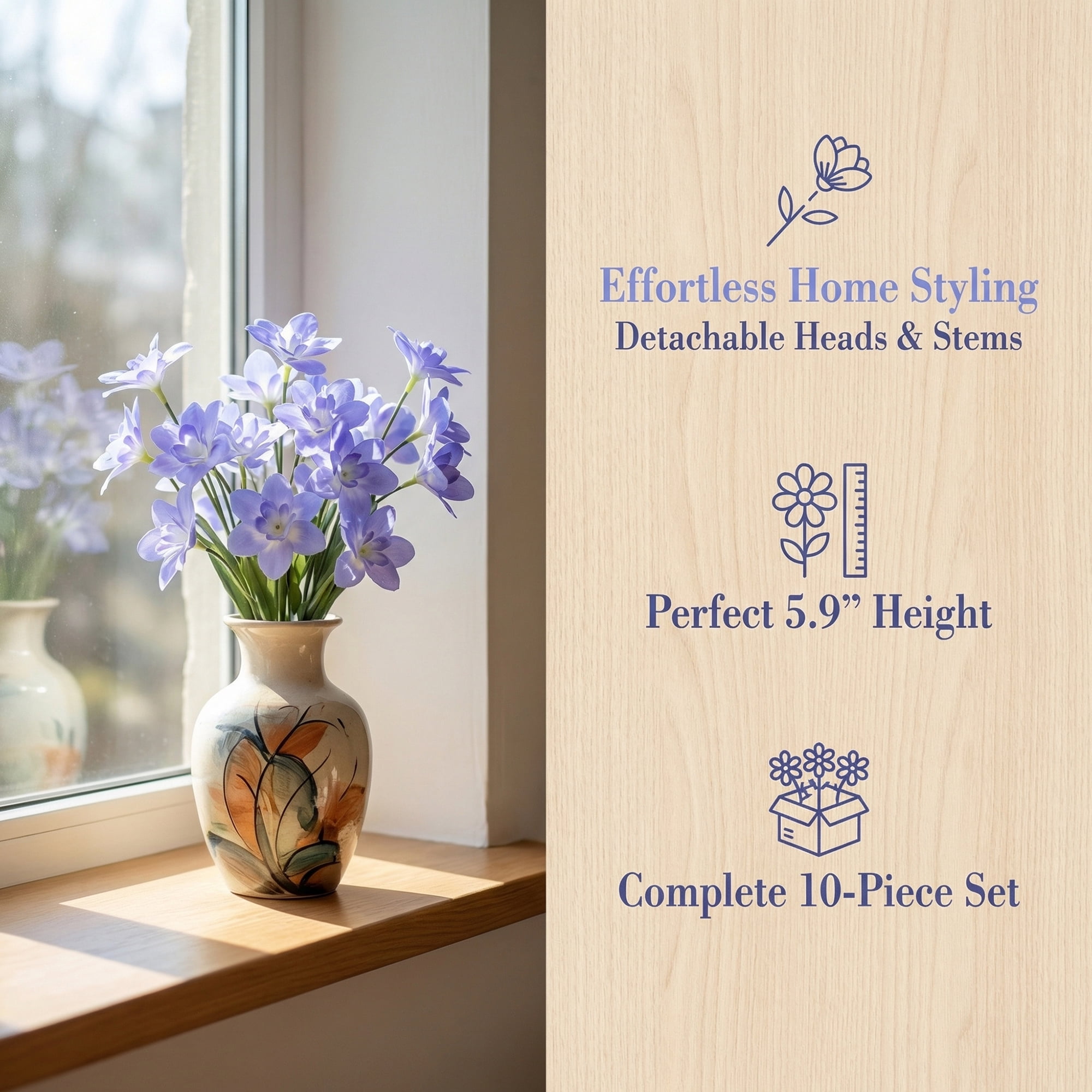 Unique Bargains Artificial Orchid Flowers Detachable HeadsSilk Phalaenopsis Blue 5.9 in