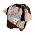 thumbnail image 1 of Icvfdpl T-Shirts Filles Mode Imprimé Col Rond Manches Courtes Tee Été Décontracté T-Shirt Hauts Mode Urbaine Mignon Doux pour la Peau 3-4 Ans, 1 of 3