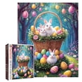 thumbnail image 2 of Easter Bunny 10 Piece Puzzle - For Adults, Challenging Spring Bunny & Egg Scene, Family Easter Activity, 1000pc Puzzle, 2 of 6