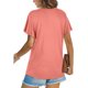 thumbnail image 2 of Camiseta de manga corta con cuello redondo para mujer, remera holgada informal con pliegues, camisetas de calle de Color sólido para mujer 2022, 2 of 5