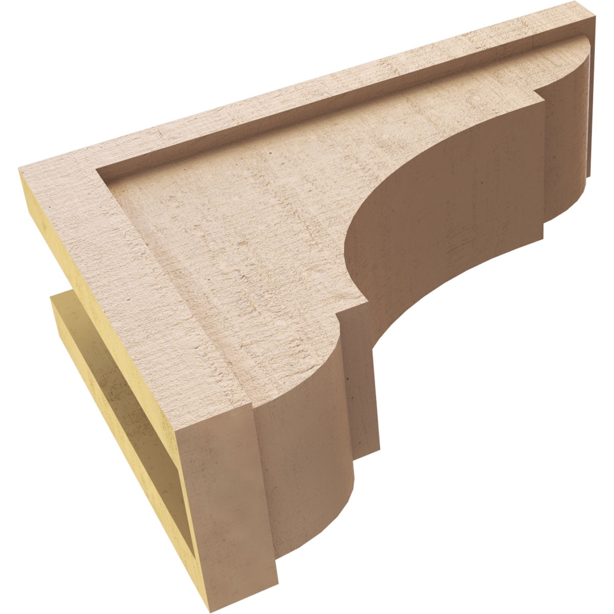 6"W x 18"D x 12"H Classic Bryant Rough Cedar Woodgrain TimberThane Corbel, Primed Tan