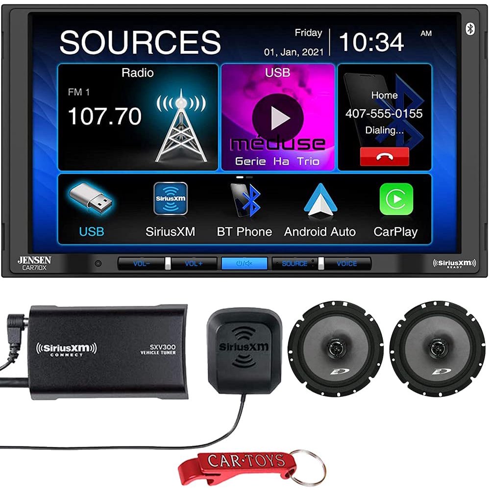Jensen CAR710X 7" Music Lover's Bundle with SiriusXM Tuner and Alpine