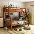 thumbnail image 2 of Furniture of America Gastrom Wood Twin over Full Bunk Bed in Oak, 2 of 8