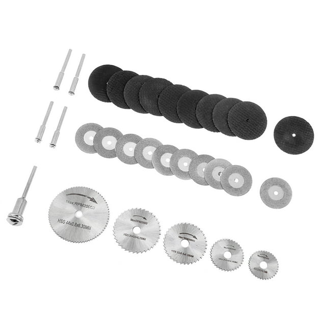 30 Piezas Conjunto de Discos de Corte Sierra,Hoja de Sierra Circular de Diamante HSS con Mandriles en Diferentes Diámetros Herramientas Rotativas para Madera,Metal,Piedra,Plástico Ecomeon no