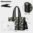 thumbnail image 5 of Teacher Tote Bag,Black Soccer Balls with Green Elements Pattern Teacher Utility Tote Bag,Large Work Tote Bags for Women with Multiple Pockets,Top Zipper Closure,13.8x10.6x6.7 Inch, 5 of 5