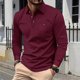 thumbnail image 1 of pstuiky camisas de manga larga para hombre, Camiseta de manga larga con solapa y botones de color liso para hombre camisetas de hombre xxl, 1 of 9
