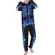 thumbnail image 2 of Pijama de una pieza a juego para Halloween de Fiomva, con capucha y cremallera, estampado de calaveras, para hombre, mujer y niño., 2 of 7