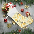 thumbnail image 6 of Coolnut Christmas Stockings Family Holiday Party Personalized Gift Yellow Pineapple Leaf Christmas Stockings Christmas Decorations Mantel Decor, 17.71"x12.20" 1PCS, 6 of 7
