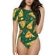 thumbnail image 1 of Balery Pizza Body de cuello redondo de manga corta para mujer Tops de manga corta Tops básicos-Large, 1 of 7