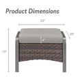 thumbnail image 4 of OPOHORO Outdoor PE Wicker Ottoman Set of 2, Patio Rattan Footstool Footrest Furniture, All Weather Outdoor Ottomans Footrest Seat with Gray Cushion for Patio and Garden, 4 of 6