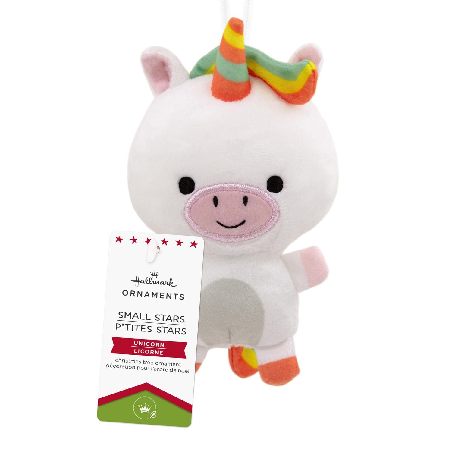 Hallmark Unicorn With Rainbow Mane Christmas Ornament, Plush Fabric