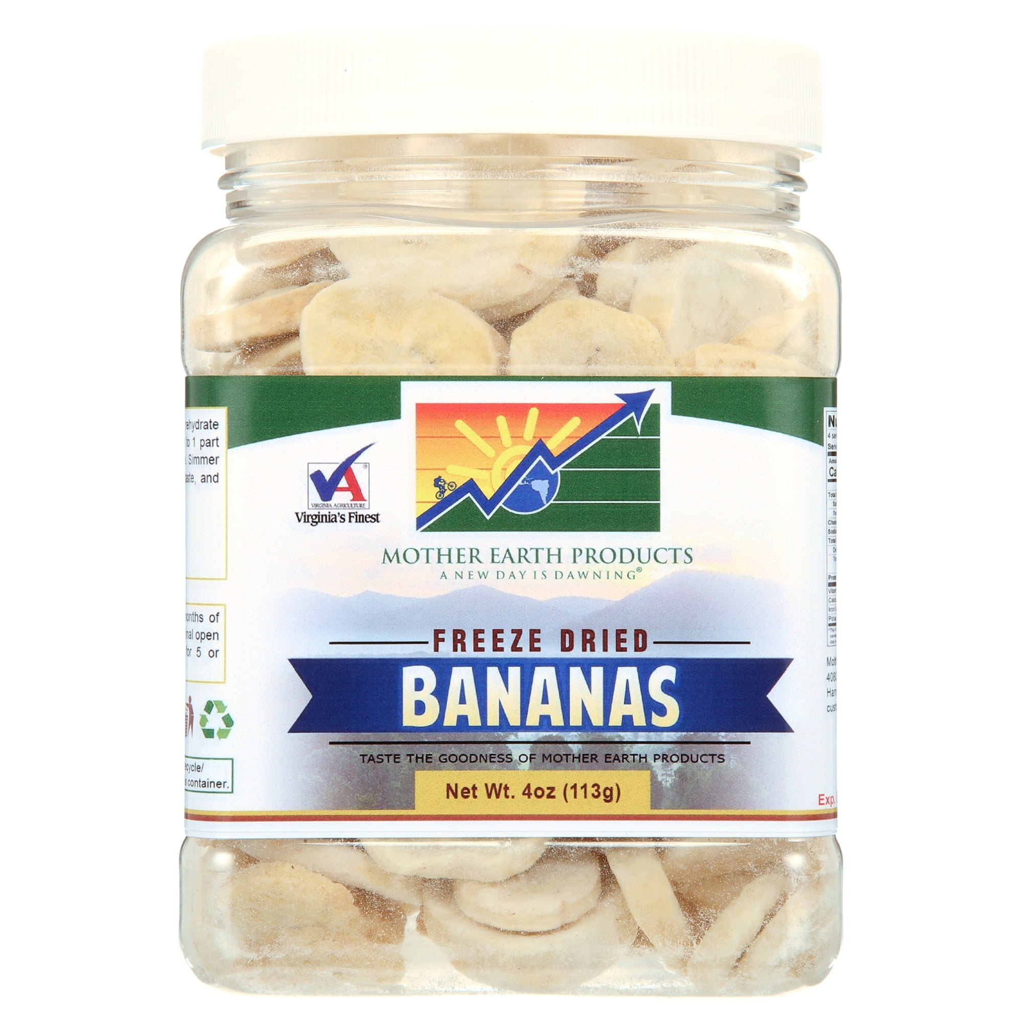 Mother Earth Products Freeze Dried Bananas, Quart Jar