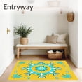 thumbnail image 3 of ODIKA 4'x6' Machine Washable Non-Slip Area Rug, Hippie Blanket Showcasing Celestial Starburst Cosmic Meditation Motifs High Traffic Rug, Yellow, 704427, 3 of 7