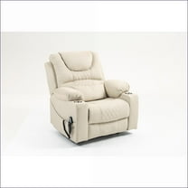 Recliners Heavy-Duty Lift Recliner, 400 lbs Capacity, 180° Flat Lay Oversized Chair | Ivory | Velvet