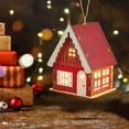 thumbnail image 2 of Christmas Tree Decorations Luminous 3D Wooden Cabin Tree Pendant Xmas Accent Christmas Tree Lights, 2 of 6
