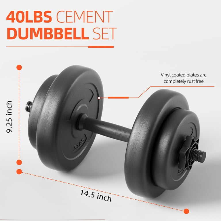 BalanceFrom Adjustable Vinyl Dumbbell Set, 40 lbs (20 lbs Pair