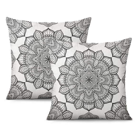 Eye-Catching Gray White Throw Pillow Covers – 16x16 inch, Set of 2 for Sofa, Couch or Outdoor
