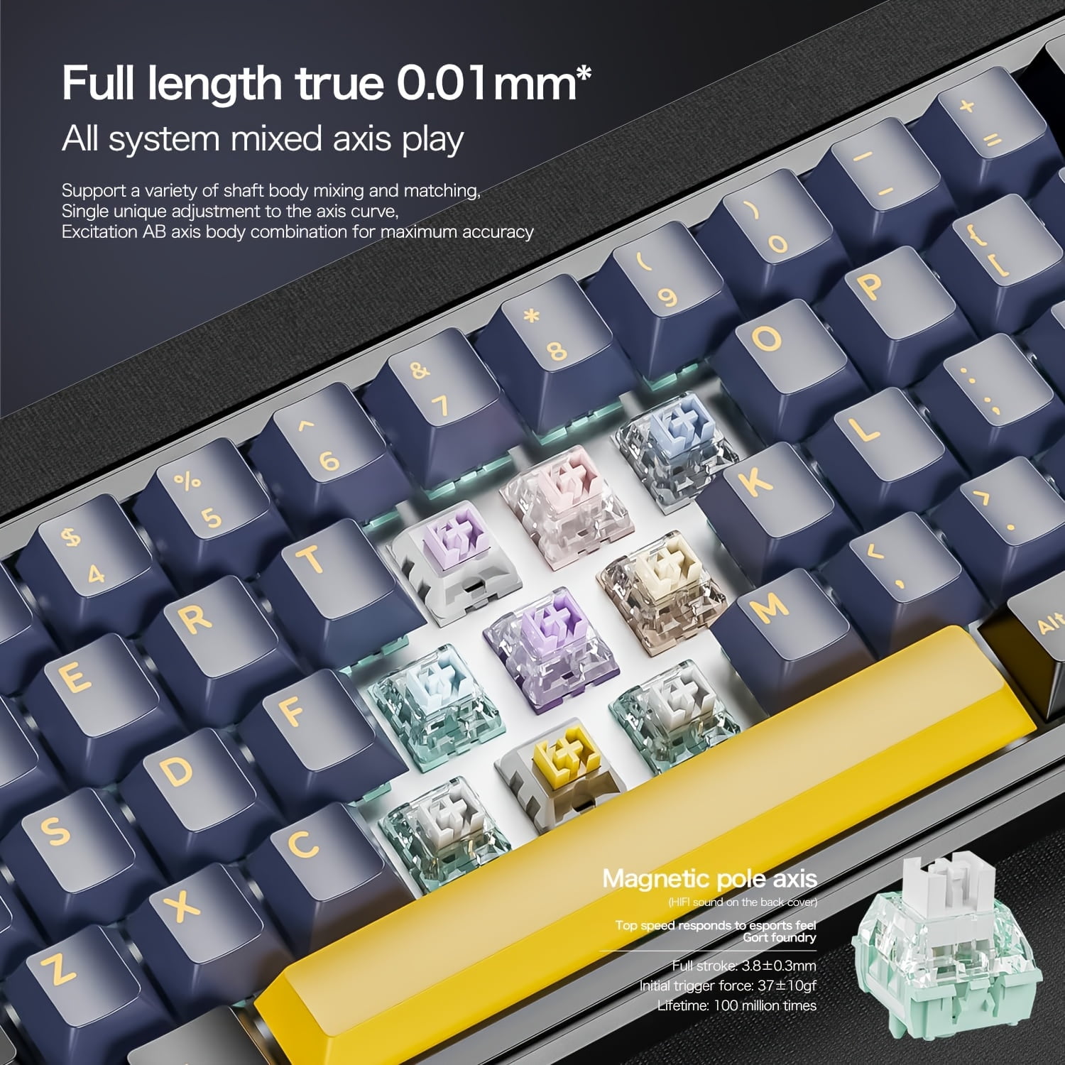 ATTACK SHARK Rapid Trigger Gaming Keyboard & Mouse Combo, X65 HE Wired Magnetic Switch Keyboard and R1 Wireless 59g Superlight Mouse w/Anti-Slip Grip (8000Hz, RT 0.01mm, RGB, 65hrs Battery)