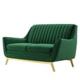 thumbnail image 1 of Tufted Loveseat Sofa, Velvet, Green, Modern Contemporary Urban Design, Living Lounge Room Hotel Lobby Hospitality, 1 of 8