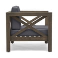 thumbnail image 6 of Jopath Outdoor Club Chair with Slatted Seating and Cross-Back, Accent Chair with Cushion for Patio Balcony Garden Grey, 6 of 9