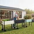 thumbnail image 3 of WORKPRO 37in Outdoor Galvanized Raised Garden Bed with Legs and Wheels -Black, 3 of 9